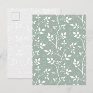 Festividades Cartão postal de arte botânica minimalista em verd