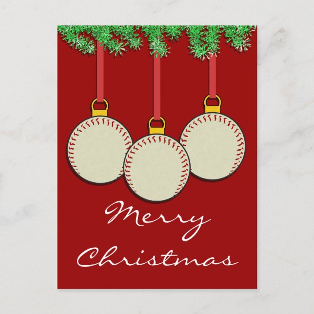 Festividades Cartão postal de Baseball de Natal (Frente)