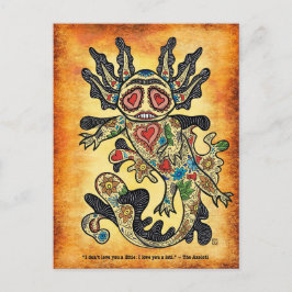 Festividades Cartão postal de Bilhete de Amor de Axolote