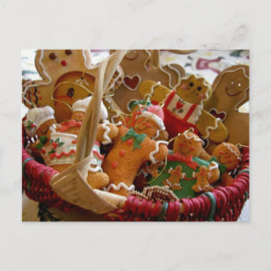 Festividades cartão postal de biscoitos de homem de gengibre