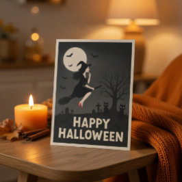 Festividades Cartão Postal de Boas Festas de Halloween da Bruxa