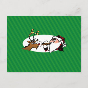 Festividades Cartão postal de cartoon engraçado para Papais noe