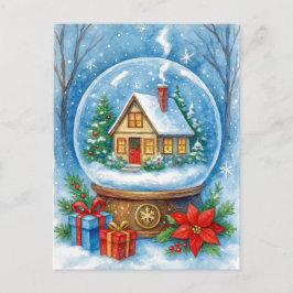 Festividades Cartão Postal de Casa de Inverno Aconchegante Nata