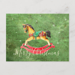 Festividades Cartão postal de Cavalo Rocking de Natal