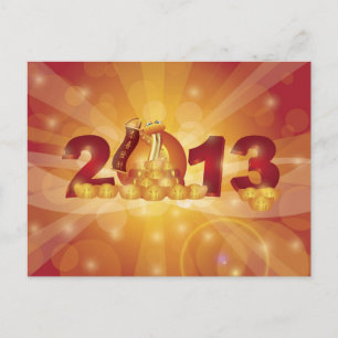 Festividades Cartão postal de Cobra de Ano Novo chinês 2013