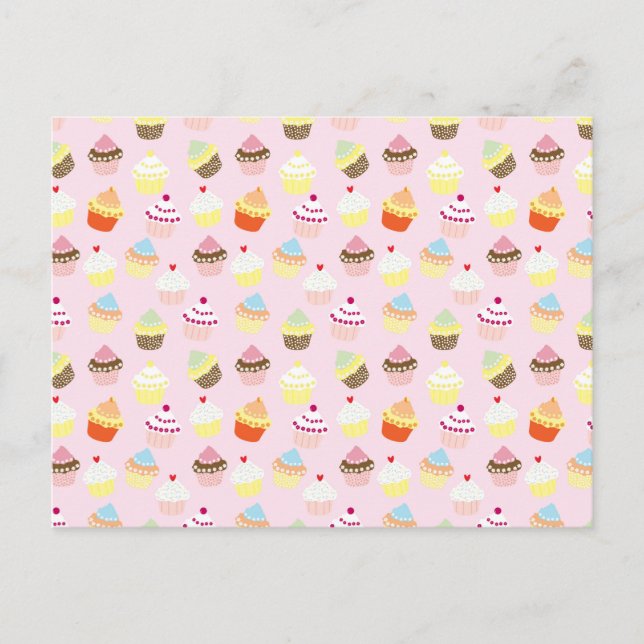 Festividades Cartão Postal de cupcake (Frente)