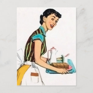 Festividades Cartão postal de dama retro bonito