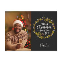 cartão postal de desejos de Natal com SUA FOTO & N