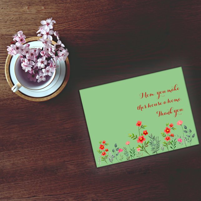 Festividades Cartão postal de dia de as mães vermelho-aquarela (Criador carregado)