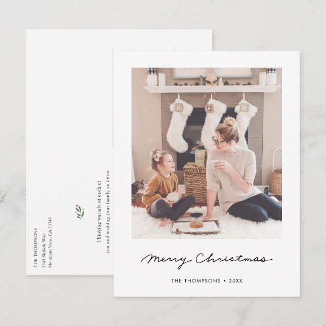 Festividades Cartão postal de Feliz Natal Personalizado (Frente/Verso)