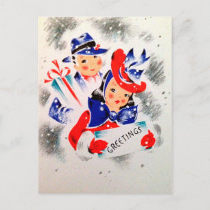 Festividades Cartão postal de Feriado de casal retrorado