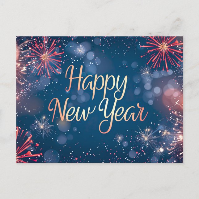 Festividades Cartão postal de feriado de feliz ano novo (Frente)