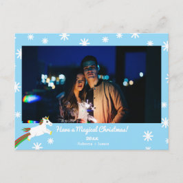 Festividades Cartão postal de Feriado de Foto do Unicorn Natal