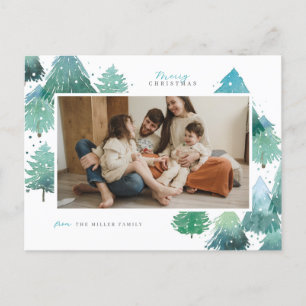 Festividades Cartão postal de Feriado de inverno com Aquarela