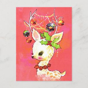 Festividades cartão postal de Feriado de renas de natais vinta