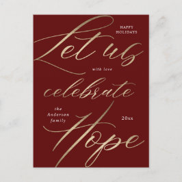 Festividades cartão postal de feriado do guião de ouro de esper