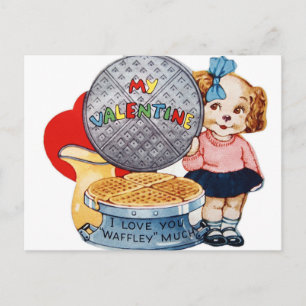 Festividades Cartão postal de Feriado do Namorados de waffle re