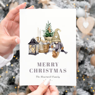 Festividades Cartão postal de Feriado Gnomo de Hygge Rustic de