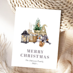 Festividades Cartão postal de Feriado Gnomo de Hygge Rustic de