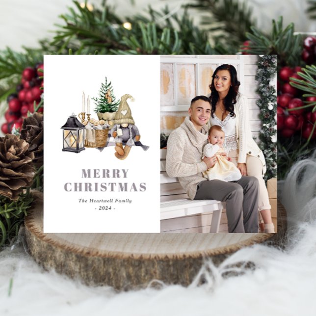 Festividades Cartão postal de Feriado Gnomo Russo da Watercolor (Criador carregado)