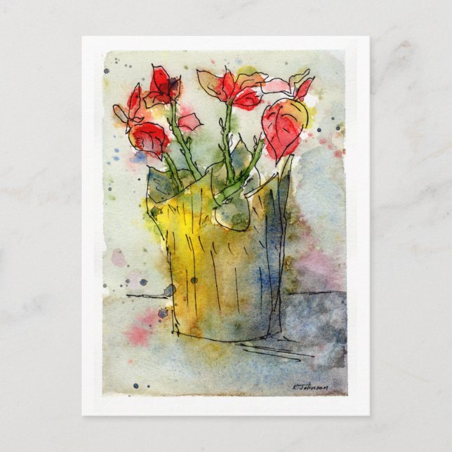 Festividades Cartão postal de Feriado Poinsettia (Frente)