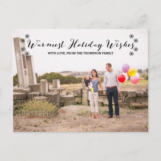 Festividades Cartão postal de Feriado Preto Mais Quente (Frente)