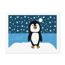 Cartão postal de Feriado Starry Penguin