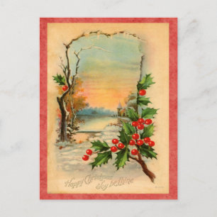 Festividades Cartão postal de Feriado Vintage