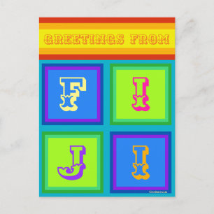 Festividades Cartão postal de férias colorido das Ilhas Fiji Oc