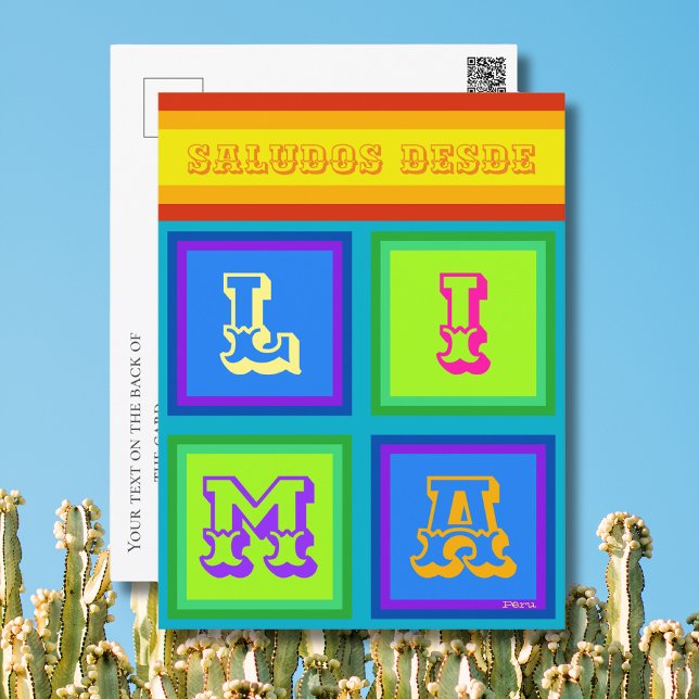 Festividades Cartão postal de férias com cor de serape em Lima  (Criador carregado)