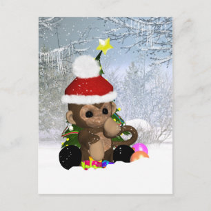 Festividades Cartão Postal de Férias de Macaco - Cartão Postal