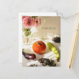 Festividades Cartão postal de férias de outono com natureza-mor