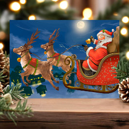 Festividades Cartão postal de férias de Papai Noel vintage