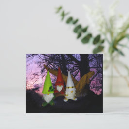 Festividades Cartão postal de Férias dos Gnomos da Floresta Sun