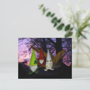 Festividades Cartão postal de Férias dos Gnomos da Floresta Sun