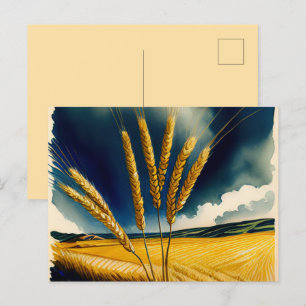 Festividades Cartão postal de férias Dourado da Autumn Harvest 
