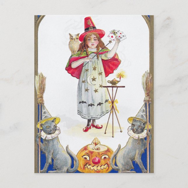 Festividades Cartão postal de Festa de Vintage Halloween (Frente)