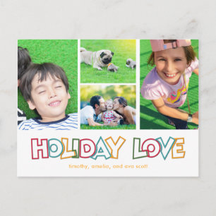 Festividades Cartão Postal de Foto de Amor de Férias Alegre e B