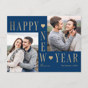 Festividades Cartão postal de foto de Ano Novo Feliz Moderno Am