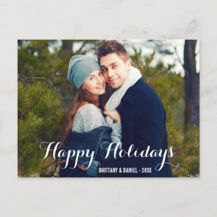 Festividades Cartão Postal de Foto de Casal Feliz Natal W