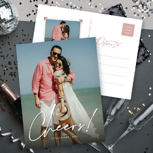 Festividades Cartão postal de foto de férias com script simples