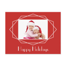 Cartão Postal de Foto de Férias Geométrico Art Dec