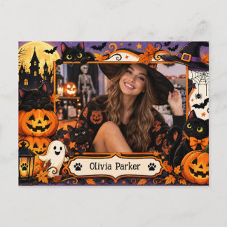 Festividades Cartão postal de foto de gato personalizado de Hal