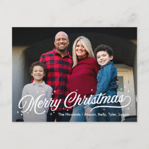 Festividades Cartão Postal de Foto de Natal Brilho Atemporal