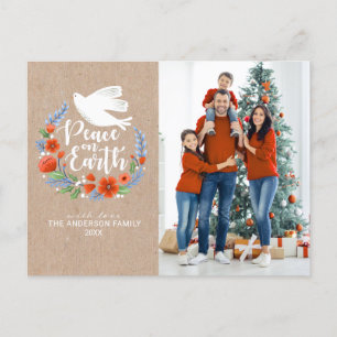 Festividades Cartão postal de Foto de Natal da Paz Moderna na 