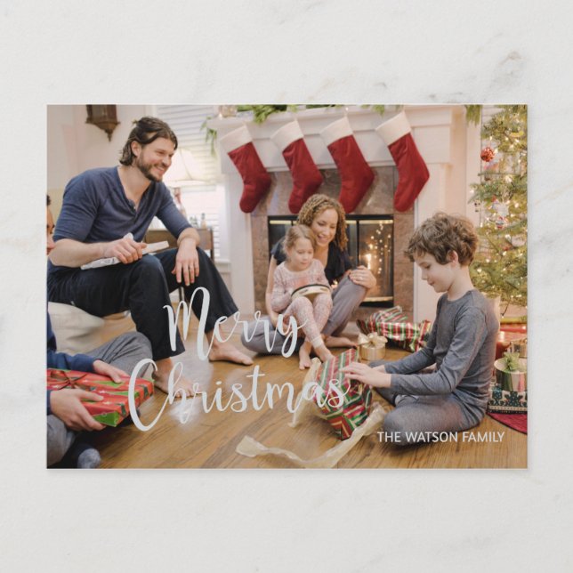Festividades Cartão postal de foto de Natal para as festas (Frente)