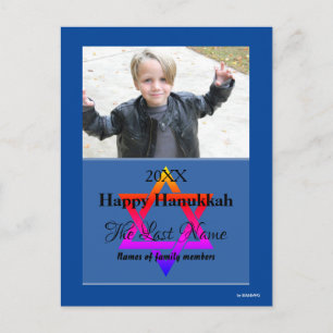 Festividades Cartão postal de foto do feliz Hanukkah - HAMbWG
