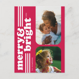 Festividades Cartão postal de foto magenta retrorreflector com 