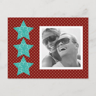 Festividades Cartão postal de fotos de estrelas de feriado {red