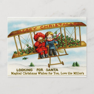 Festividades Cartão postal de imagem de imagem de avião antig